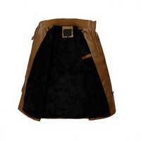 Veste en cuir de mouton marron pour homme, col montant, fermeture éclair, coupe régulière, coupe-vent, imperméable, automne-hiver