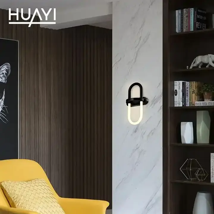 HUAYI Preço Barato Preto Ouro 7w Home Hotel Cabeceira Europeia Decorativa Interior LED Lâmpada De Parede