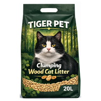Litière pour chat en bois agglomérant naturel TIGER PET, 1 kg, beige, super absorbante, faible poussière, anti-odeurs, écologique, distributeurs B2B mondiaux