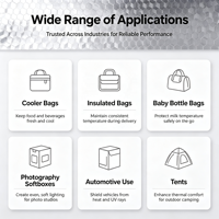 Film composite PVC-aluminium imperméable et durable, barrière thermique pour la production de sacs isothermes et de blocs de glace, certifié 3C