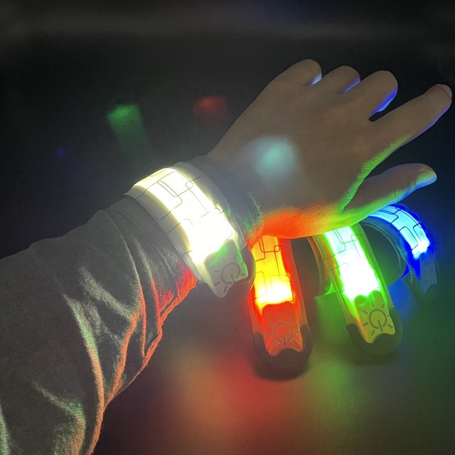 USB Rechargeable Flashing Wristband LED Slap Glow Bracelets LED Wrist Band