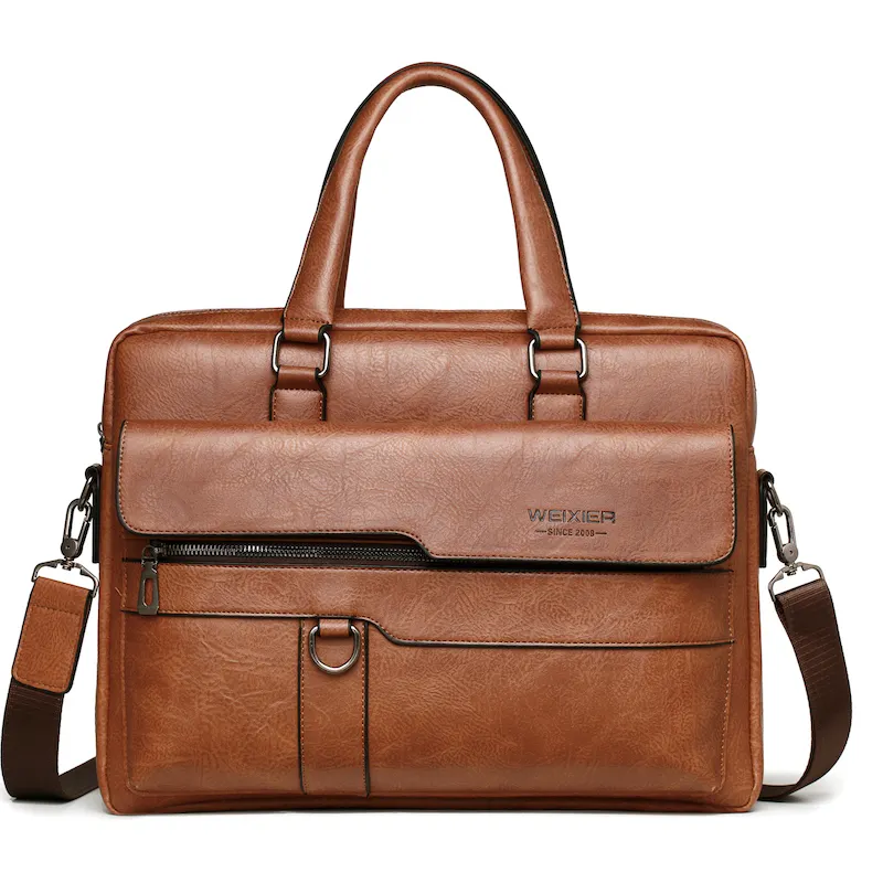 Men's Briefcases Business Laptop Handbags Crossbody Shoulder Bag Pu Leather Bags Men Briefcase