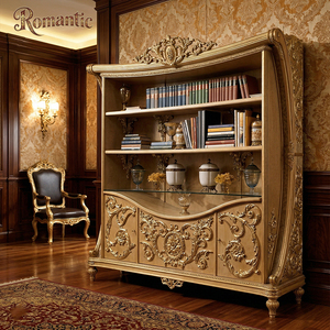 Bureau de direction de style <span class=keywords><strong>français</strong></span> de luxe, en noyer doré, avec des détails sculptés, pour villa royale, palais, bureau à domicile - Product Image 4