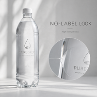 Étiquettes d'eau minérale ultra-claires de haute qualité, imperméables, aspect sans étiquette, autocollants transparents sur transparent, prix d'usine en gros, 1 pièce MOQ