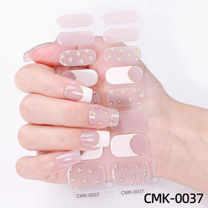 Autocollants pour <span class=keywords><strong>ongles</strong></span> en gel de style français aucune lampe nécessaire bandes de vernis à <span class=keywords><strong>ongles</strong></span> imperméables autocollants d'art d'ongle transfrontaliers faciles à appliquer en gros - Product Image 5