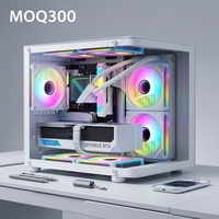 Caja de PC para Juegos MicroATX de Torre Media, Panel Frontal Curvo, Ventana Lateral con Vista Completa, Compatible con Enfriadores Líquidos de 240 mm, Acero