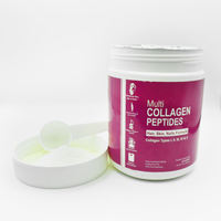 Poudre de peptides de collagène multiples, peptides de protéines hydrolysées avec acide hyaluronique, biotine et vitamine C, complément alimentaire pour le soutien de la peau et des articulations