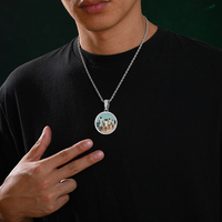 Personnalité Pendentif Iced Out VVS D Couleur Moissanite 925 Sterling Argent Offre Spéciale Personnalisé Photo Cadre Pendentif Hip Hop Bijoux