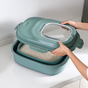 Faltbare Müsli-Reis-Lebensmittel lager behälter Zusammen klappbarer 7,5 bis <span class=keywords><strong>25</strong></span> <span class=keywords><strong>kg</strong></span> Spender behälter mit luftdichtem Verschluss deckel mit rollendem Rad - Product Image 2