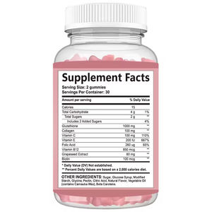 Colágeno Biotina para blanquear la piel Gummies Suplemento dietético antioxidante para el cuidado de la piel Antienvejecimiento Seguro para todas las mujeres embarazadas - Product Image 3