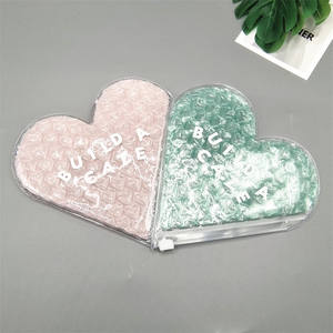 Sacs en mousse PVC personnalisables avec fermeture éclair, transparents, ronds, en forme de cœur, pour maquillage et bijoux, emballage antichoc - Product Image 4