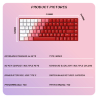 Clavier de jeu mécanique filaire sans fil, 84 touches, bt 5.1