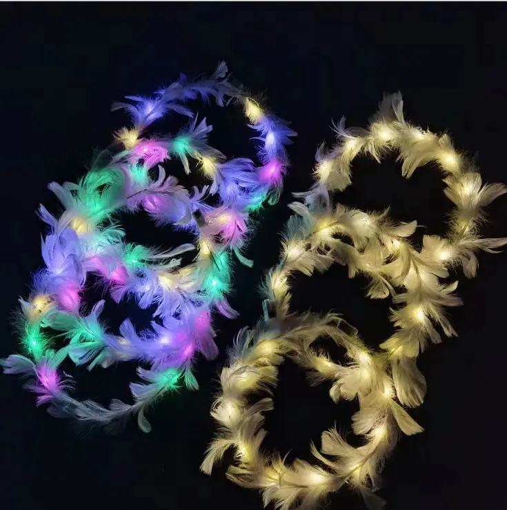 Tira de luces LED para fiestas de Navidad, accesorios para el cabello, diademas