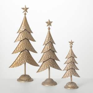 Juego de Adornos Navideños Metálicos con Acabado Dorado, Decoración Festiva para Mesa, Regalo Navideño - Product Image 4