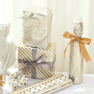 Recyclable Wholesale Customization Birthday <b>Christmas</b> Party <b>Roll</b> Gold Foil <b>Paper</b> 0.4*3m Gift Box Custom <b>Wrapping</b> <b>Paper</b> - Product Image 5