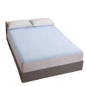 King Size Waterproof Mattress Knitted Bed Cover Polyester Mattress Protector Dyed Folding Mat Customized 40 Adults Grade a Plain