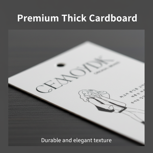 Eco-Friendly Luxury Waterproof Paper Hang Tag <b>Gold</b> Foil Printed Custom Embossed Logo Matte Finish Washable Garment Bags Shoes - Product Image 5