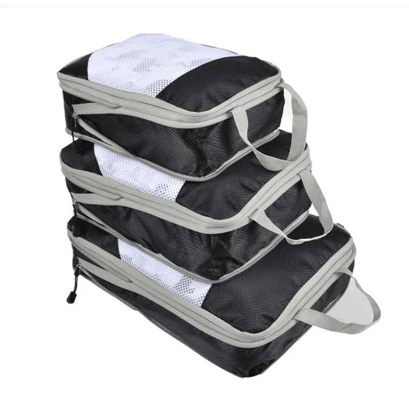 Travel bag set of 3 pack packing cube compression clothes luggage organizer storage bag