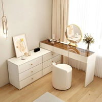 Ensemble de vanité de maquillage de luxe moderne miroir éclairé coiffeuse avec miroir led et prise de charge