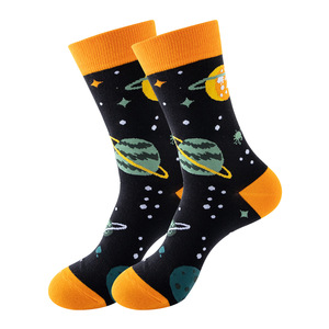 Baleine meilleur prix unisexe coton équipage chaussettes personnalisé univers astronaute lune planète thème fusée mode unisexe chaussettes - Product Image 5