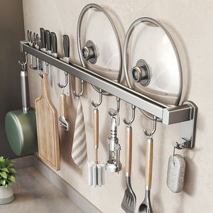 Crochets de cuisine, barres de suspension, spatules, supports à cuillères, étagère multifonctionnelle, rangement de cuisine, support de couvercles de casseroles sans perçage - Product Image 2