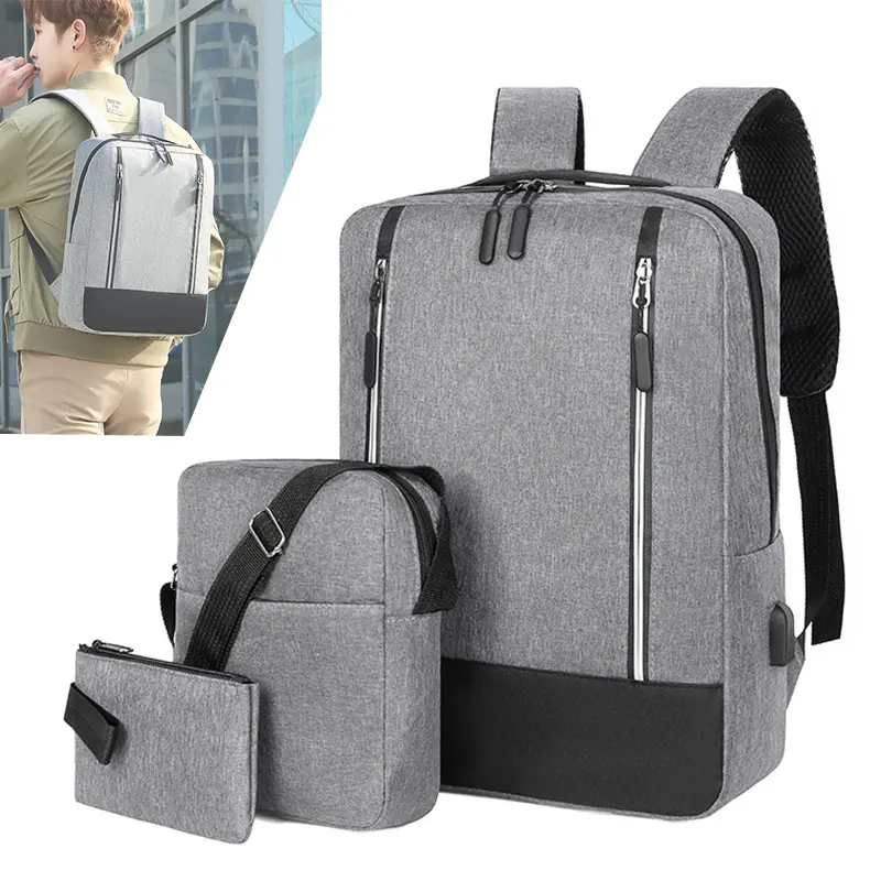 Große Stylist College-Tasche für Jungen mit Computer 15,6-Zoll-Computer Luxus Doppel reisetasche Set Mochi las Antirobo