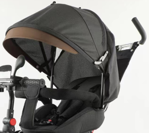 Tricycle 3-en-1 pour enfants, poussette-vélo, poignée de poussée réglable sur 2 niveaux, musique et lumière avec auvent et rotation à 360° °   Siège <span class=keywords><strong>inclinable</strong></span> rotatif - Product Image 4
