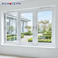 Ventana Abatible de Aluminio Insonorizada Personalizada de Fábrica RICHOCEAN, Vidrio Templado con Aislamiento Térmico, Ventanas de Toldo para Dormitorio