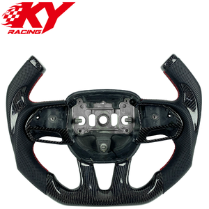 Volant de voiture personnalisé en cuir véritable et fibre de carbone style F1 pour Dodge Challenger SRT RT Durango Charger Hellcat - Product Image 1