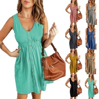 Robes courtes décontractées sans manches à taille cintrée et épaules dénudées pour femmes, nouvelles robes décontractées de grande taille, débardeurs