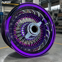 Jantes NJQS à rayons 13x7 100 droites / 72 croisées violettes