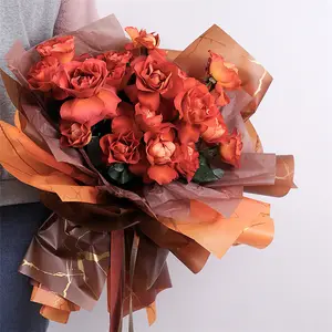 אופנה והגנת הסביבה מתנה יוקרתית אריזת פרחים פסטיבל נייר אריזה קוריאני עמיד למים 20 מפעל סיטונאי