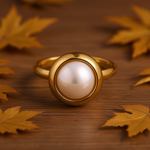 Anello Regolabile da Donna YHL Stile Lusso R40 con Perla e Acciaio Inossidabile per Gioielli Moda Autunno Inverno - Product Image 3