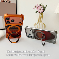 Étui de téléphone magnétique rotatif de luxe sans cadre en aluminium pour iPhone 17 16 15 14 Pro Max, design professionnel avec housse en sac OPP