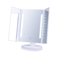 Miroir de maquillage de table de courtoisie d'écran tactile de lumières LED pliables de trois manières d'approvisionnement d'usine