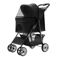 Poussette pour chien de grande taille, légère, pliable, détachable, best-seller, design luxueux, nouvelle conception, 4 roues, poussée manuelle, pas cher