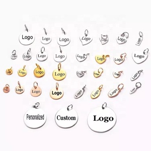 Mặt Dây Chuyền Đen Vàng Bạc Khắc Logo Thiết Kế Theo Yêu Cầu Đánh Bóng Gương Mặt Trang Sức Kim Loại Thẻ Quyến Rũ Cho Vòng Cổ Tự Làm Vòng Tay - Product Image 1