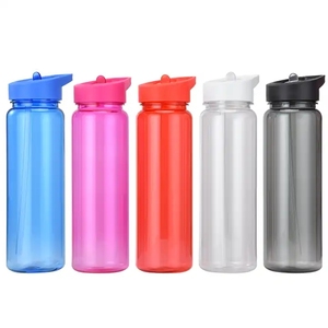 700ml écologique Flip paille sport bouteille d'eau minimaliste rose réutilisable Botella De Agua Con Popote pour la fête - Product Image 6