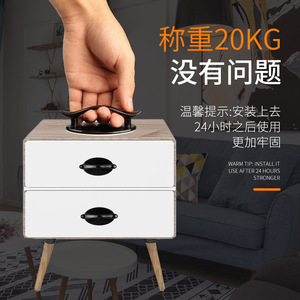 Yingya Cabinet Door Handle Oval Adhesive ABS Minimalist White Black Drawer <b>Wardrobe</b> Handle Easy Installation - Product Image 2