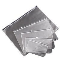 Pochettes en plastique A5 A6 pour système de budgeting, enveloppes à fermeture éclair en PVC transparent pour classeur