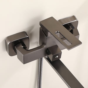 Pommeau de <span class=keywords><strong>Douche</strong></span> en Laiton Haute Pression à Faible Débit, Réglable, avec <span class=keywords><strong>Tuyau</strong></span>, Fonction Pluie, Anti-Colmatage, Auto-Nettoyant, Chromé Noir, pour Usage Hôtelier - Product Image 3