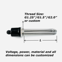 Filetage 1.25 "1 1/4'' Chauffe-eau à Immersion avec Tube de Capteur de Température pour Chauffe-Eau Solaire/Réservoir d'Eau