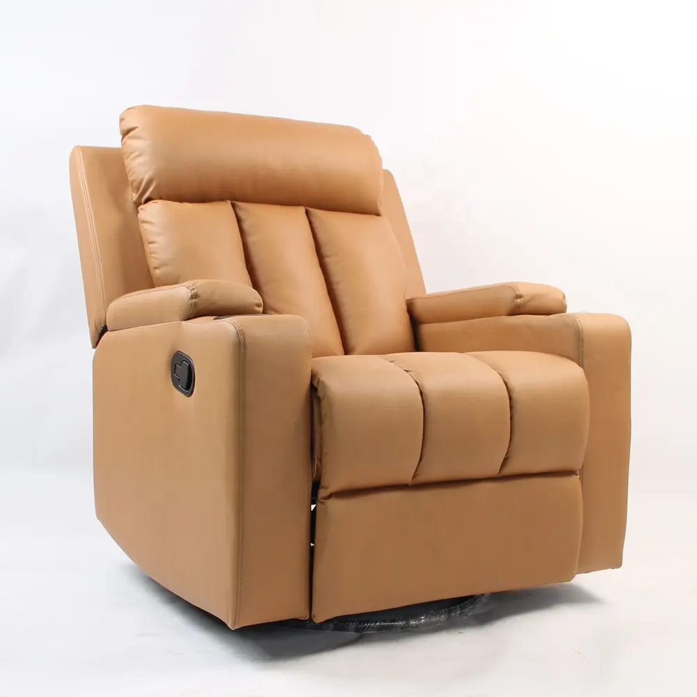 Cadeira de couro com suporte de copo, cadeira de cinema balanço rotatório de luxo moderno com suporte de copo