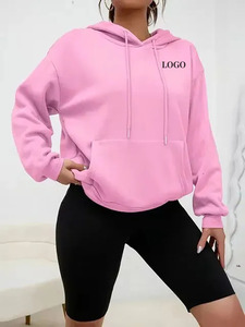 Customized Womens Hoodies Wholesale Full Sleeves Hoody with Draw <strong>String</strong> Running <strong>Top</strong> Women's Hooded Pullover Sweater - Product Image 2