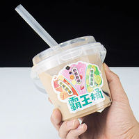500ml 700ml 1000ml fruits thé seau main PP matériel nouveau lait thé tasse en plastique jus seau épaissi maison boisson conteneur
