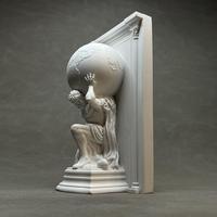 SE7ART Hercules Levage Marionnette Portrait Sculptural Serre-Livres Art Déco Gravé Résine 2 Pièces pour Adultes