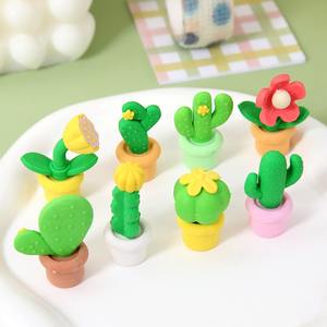 Gomme charnue en <span class=keywords><strong>pot</strong></span> mignon Cactus fleur gomme amovible propre éponge magique gommes pour enfants papeterie en gros - Product Image 1