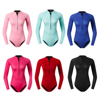 Combinaison de plongée en néoprène CR super extensible de 1,8 mm - Protection UV, légère et chaude, manches longues, fermeture éclair avant, pour le surf, la plongée en apnée et la natation