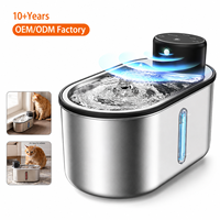 Fontaine à eau pour animaux de compagnie en acier inoxydable personnalisée OEM/ODM, distributeur d'eau automatique à détection par capteur pour chats et chiens
