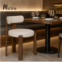 Chaise de restaurant, café, hôtel, style nordique, en bois de frêne antique français, sans accoudoirs, avec dossier, design, en tissu, pour restaurant, café